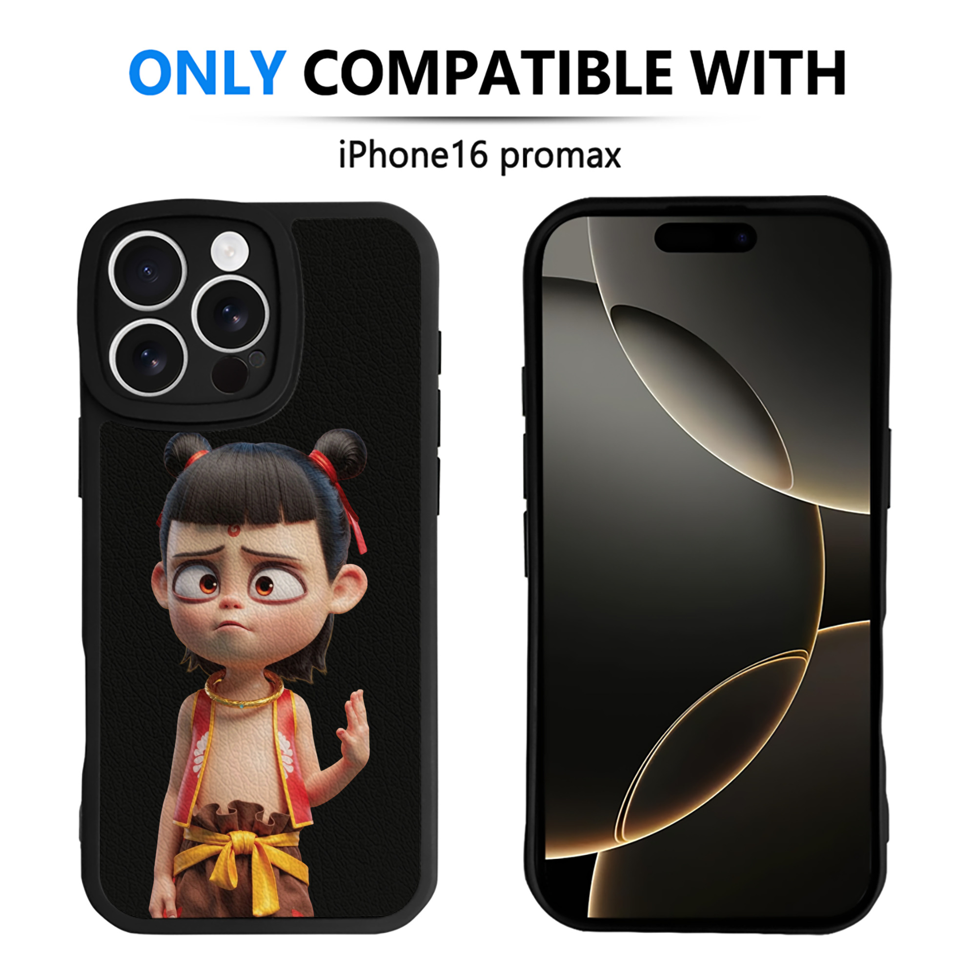 （画像用） Ne Zha 2 ナタ 魔童の大暴れ 【iPhone 16シリーズ対応】シリコンスマホケース（レザー調） 材質：シリコン
